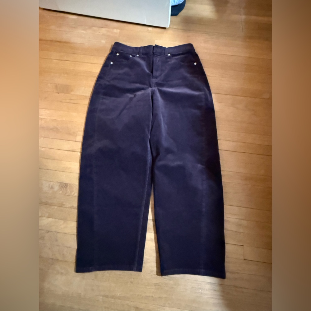 Spanx brown corduroy barrel leg pants, WL